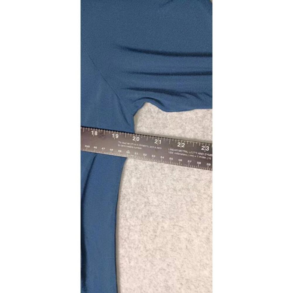 Anthropologie Cupio 3/4 Sleeve Tunic Blouse Womens Size Large Blue Tie Waist... - Picture 6 of 10
